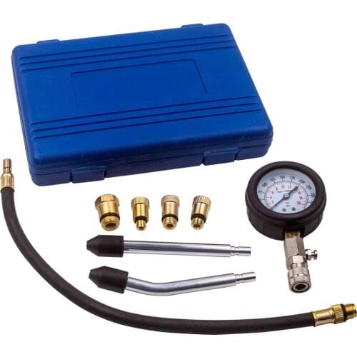 8pcs Car Engine Cylinder Compression Pressure Tester spark plug adaptor Tool Kit