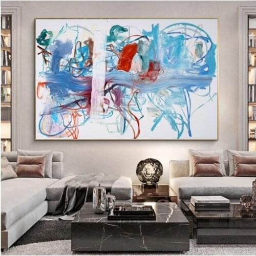 Aaron Garber-Maiko 100% Hand Painted Pop Art Graffiti Artworks s Abstractt Painting on Canvas for Sitting Room