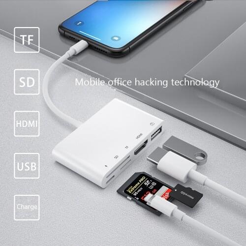 Lightning To 1080P HDMI Cable USB SD TF Card Reader Digital AV TV OTG Adapter Hub For iPhone X XR XS 11Pro Max SE iPad Mini Pro