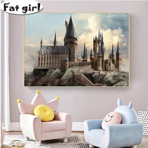 Magic School Diy 5D Diamond Painting Modern Wall Art Square Round Drill Cross Stitch Embroidery Mosaic Decoration Poster Gift