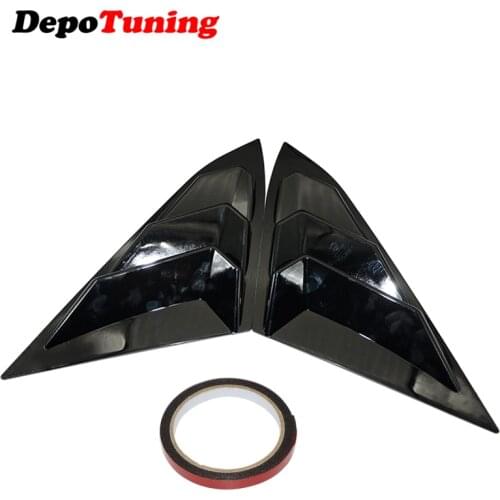 Car Styling Car Sticker 1/4 Quarter Side Window Louvers Scoop Cover Vent Spoiler Panel For Honda Civic 2016-2018 ABS Black Color