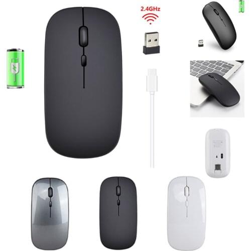 Vococal 2.4Ghz Wireless Mouse Portable Rechargeable Silent Computer Office Slim Optical Cordless Mouse for Laptop Computer