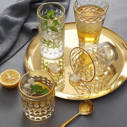 Household Phnom Penh glass embossed juice glass milk glass whisky glass water glass cups glass mug glass cups