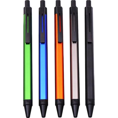 5Pcs Retractable Gel Pen 1.0mm Black Ink Bullet Tip Metal Business Office Signature Gel Pens Stationery School Office Supplies