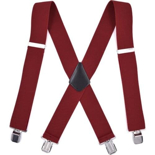 Classic Fashion Mens work suspenders X back Big clips WIDE suspenders 5cm suspensorio masculino for men/husbands gift