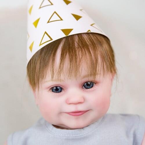 New 50CM Lifelike Reborn Baby Doll 20"Realistic Newborn Baby Dolls Girl With Blue Eyes Very Soft Cloth Body Boneca Toys Birthday