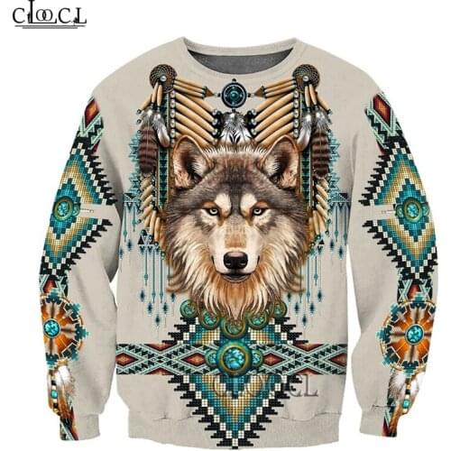 HX Native Spirit Wolf 3D All Over Printed Fashion Hoodies Mens Hooded Sweatshirt Unisex Zip Pullover Casual Jacket Tracksuit