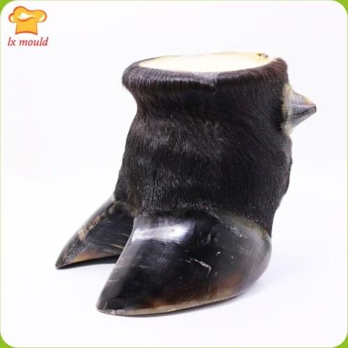 2020 new 3D cattle hoof candle silicone mold cattle feet home plaster resin concrete decoration soft silicone mold