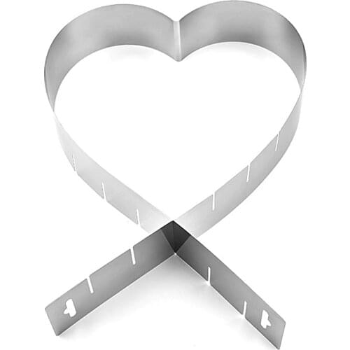 Pastry Mould Portable Safe Mold Fondant Stainless Steel Cutter Heart Shape Adjustable Mousse Ring Baking Tool DIY