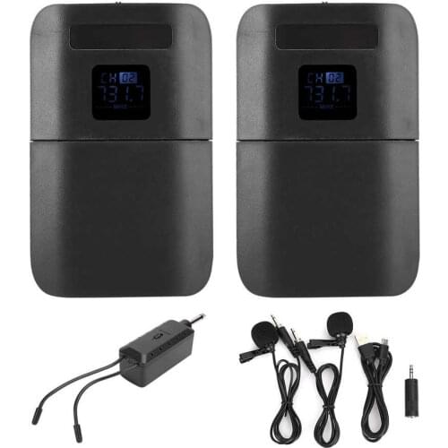 Portable Wireless microfone VHF Mic Lapel Clip Microphone with Receiver Transmitter Compatible with Audio Amplifier Multimedia