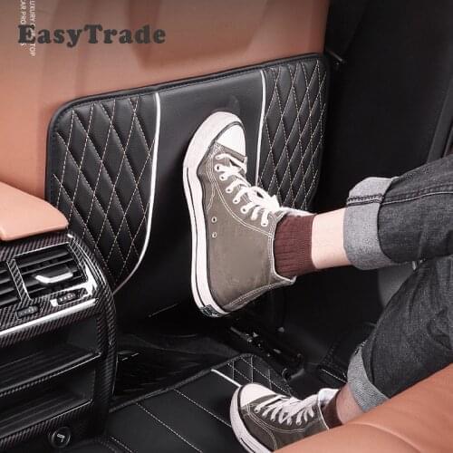 For BMW 7 Series G11 G12 Accessories 2016 2019 2020 PU Leather Car Seat Anti-Kick Mat Rear Row Seats Cover Back Protection Mats