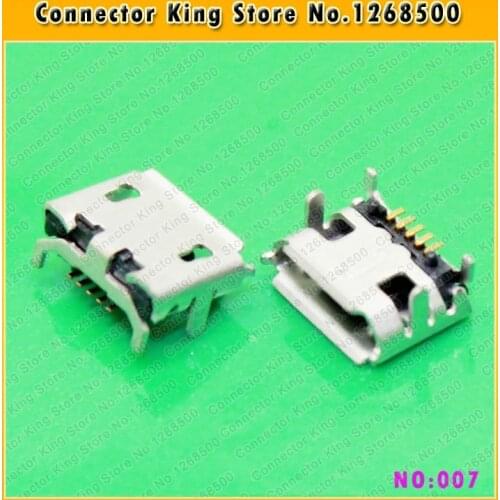 Micro 5P Micro USB jack connector for phone GPS,charging port data port for phone,big OX horn feet DIP 5P SMD V8,MC-007