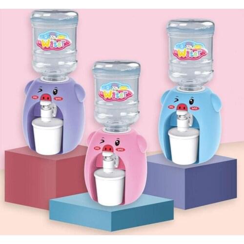 Cartoon Pig Yellow Duck Mini Simulation Drinking Fountain Water Dispenser Kids Pretend Game Play House DIY Kitchen Toys