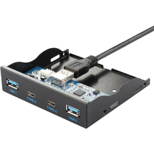 Standard 3.5inch floppy drive 2xUSB3.0 + 2xType-C Port Extender Panel for Desktop PC Front Floppy Drive