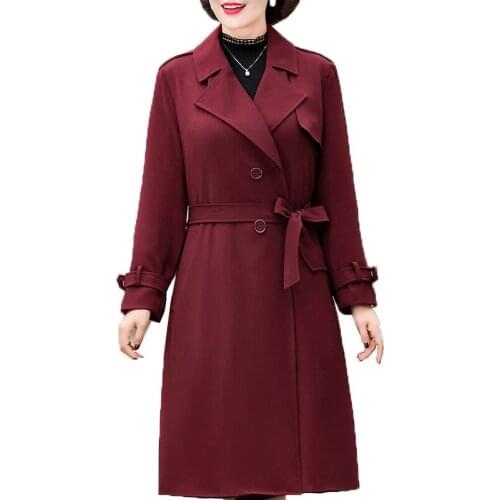 Women Trench Coat 2020 Spring Autumn Fashion Plus Size 4XL Double-Breasted Coats Female Casual Windbreaker Outwear With Belt