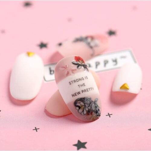 1 Sheet 3D Water Decals Nail Art Stickers leopard Small floral letter hape on Nails of Dandelions Stickers Manicure Z073