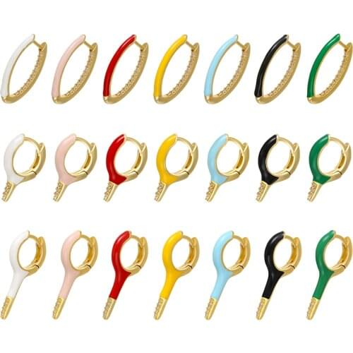 HECHENG 1Pair colorful Hoop Earrings wholesale Neon Bright Fluorescent Geometric Jewelry V Shape Gold Color earrings VE190
