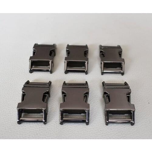 1Pcs Plated Metal Buckle Quick Side Release Buckles For Dog Collars Garment Gun Black 15mm Webbing Handmade Accessories