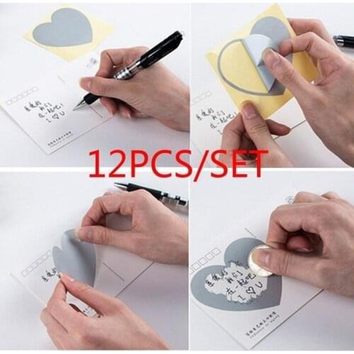 12pcs Fashion Creative DIY Scratch Coating Hide Surprise Magic Sticker