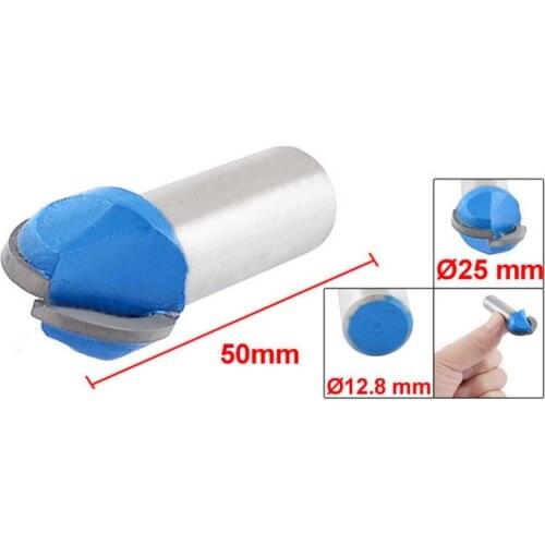 1/2" x 1" Dual Flutes Core Box Router Bit Cutting Tool Blue Silver Tone 2PCS