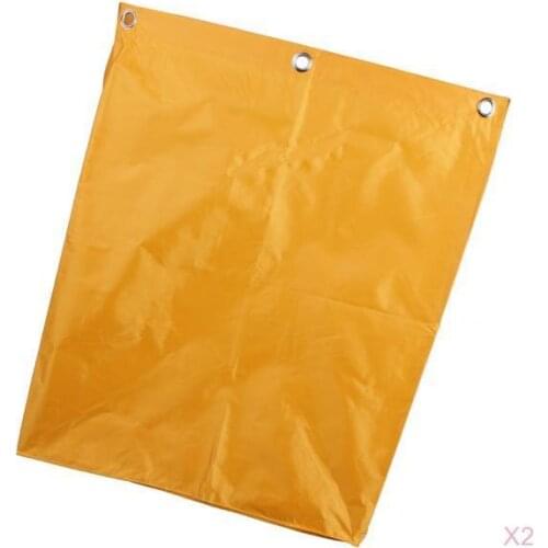 2pcs Hotel Service Cart Bag Housekeeping Trolley Replace Bag Yellow
