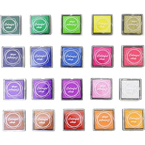 20Pcs Colorful Rubber Stamp Ink Pads DIY Craft Fabric Wood Scrapbooking Kids Toy