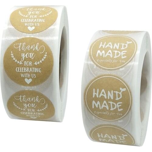 25mm Festival Stickers Thank You For Celebrating With Us Handmade Sealing Labels Gift Packing Baking Decoration Stickers