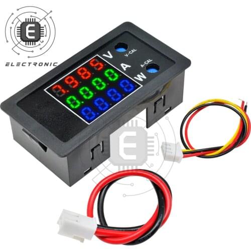 4-Bit 100V 10A 1000W Digital Voltmeter Ammeter Power Meter Detector Volt AMP Panel Monitor Current Voltage Tester Red Green Blue