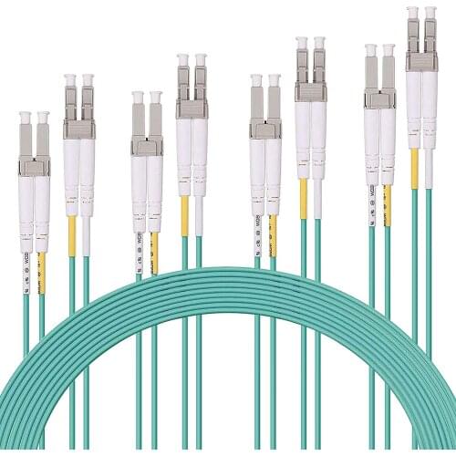 4 PCS OM3 LC to LC Optical Patch Cord 50/125 Multi-Mode Duplex LSZH 5M/16.5ft