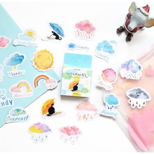 46pcs Boxed Stickers A Mans Fine Weather Decorative Stickers Scrapbooking Diary Album Stick Label Paper Decor