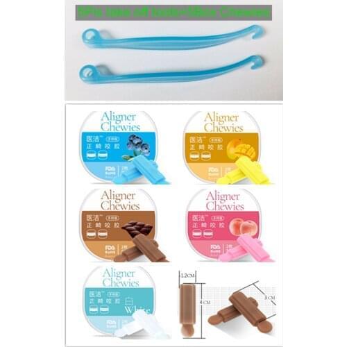 5Boxes(10Pis)Dental Exercise Masseter Muscle Aligner Chewie Mouth Tray Seater Clear Brace 5Pis Take Off Tools