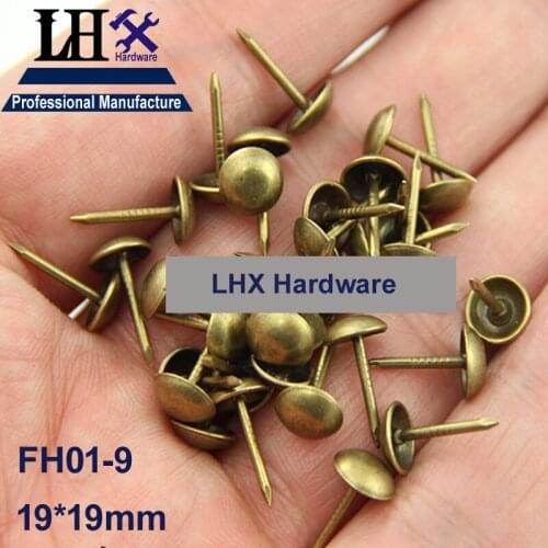 50Pcs Brozen Nail for Jewelry Box Cabinet Furniture 19*19mm DIY Family Hardware Thumbtack