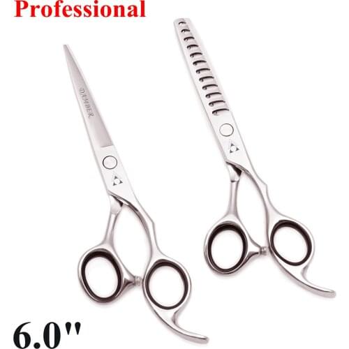 6.0 Professional Hair Scissor Hair Cutting Scissors Thinning Hairdressing Scissors 440C Barber Tools Hairdresser Shears 2000