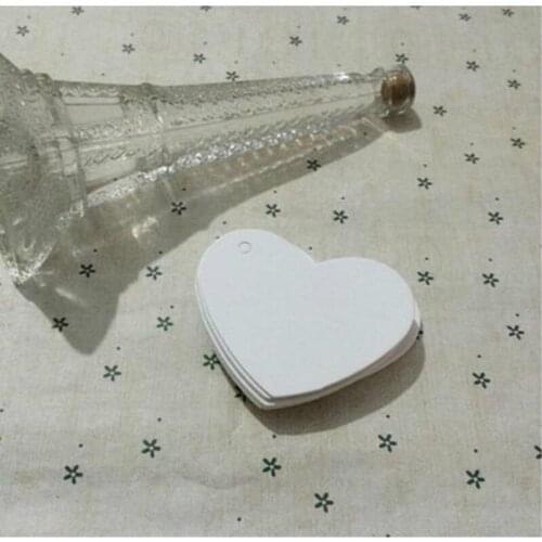 6.5*5cm Heart Shape White Black Kraft Paper Small Label Handwork Gifts Tags Clothes Shoes Sewing Accessories 100pcs/lot