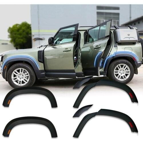 ABS for Land Rover Defender 110 2020-2021 SUV Off-road Car Fender Arch Protector Widen Wheel Eyebrow Black Car Accessories 6 Pcs