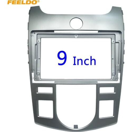 FEELDO Car Stereo Audio 2Din Fascia Frame Adapter for KIA Forte Coupe 2009 9" Big Screen CD/DVD Player Dash Mount Trim Kit #5131
