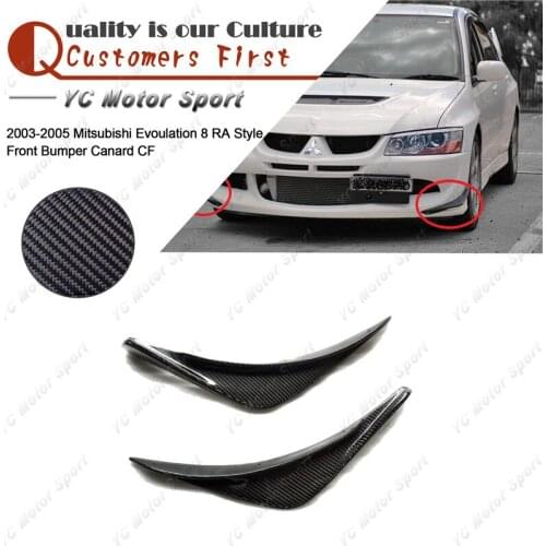 Car Accessories Carbon Fiber RA Style Canard 2pcs Fit For 2003-2005 Evoulation EVO 8 Front Bumper Canards