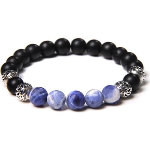 Natural stone Beads Round ball Charm Bracelets Sodalite Tiger eye Malachites Picture Map stone Bracelet male Classic Jewelry