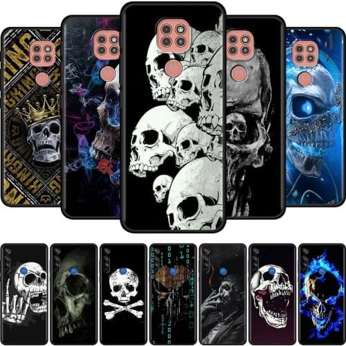 Rock And Roll Skull Bumper Case For Motorola One Fusion Plus G9 Play G8 Power Lite Edge E6s G30 Hyper G Stylus Soft Phone Cover