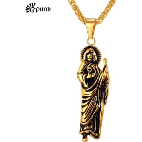 Women Men Jesus Necklaces & Pendants Vintage Christian Religious biker Jewelry P2182G