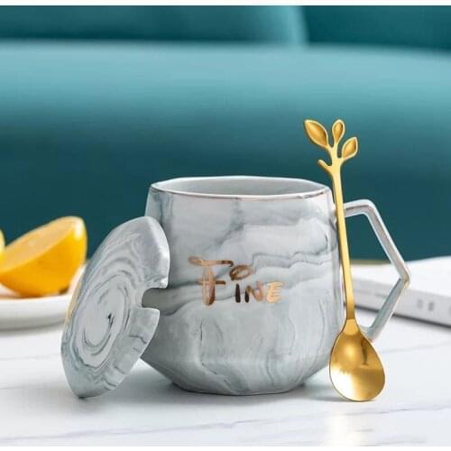 Ceramic Mug Couple Cup Gift Box Set with Coffee Spoon Office Tea Cup Coffee Cup Drinking Cup Drinkware High-end Gifts