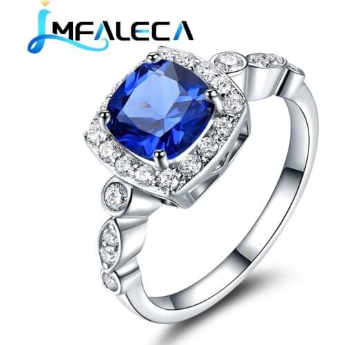 LMFALECA Birthstone 925 Silver Rings for Women Blue Sapphire Gemstone Rings for Women Romantic Engagement Dropshipping Jewelry