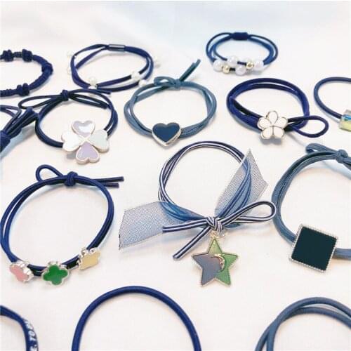 Korean Version of Small, Fresh, Multi-style Knotted Rubber Band Hair Ornaments, High Elastic Bow, Pearl Hair Loop Head Rope