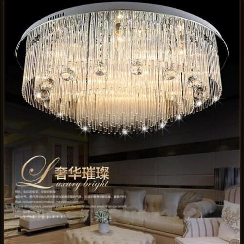 Kristall deckenleuchte lampa sufitowa Modern flush mount led crystal ceiling chandelier lighting fixtures with remote control