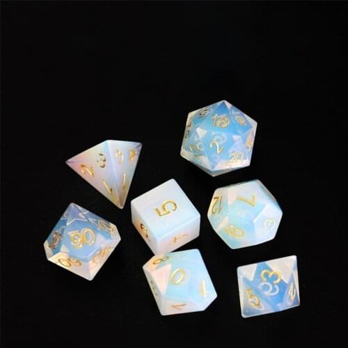 Polyhedral Gem Dice 7 Pcs Set of High-quality Gem Raw Materials Exclusive Carving Technology Holiday Gift Decoration