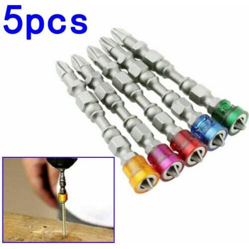 5pcs Magnetic Screwdriver PH2 S2 Alloy Steel Double-Headed Cross Drill Bit 65mm Hex Shank Drywall Electric Screwdriver Set