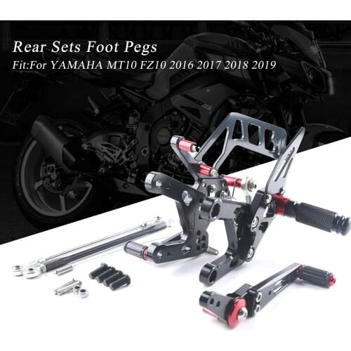 Motorcycle Adjustable Foot Pegs Set For YAMAHA MT10 FZ10 2016 2017 2018 2019 CNC Rider Footrest Rearset MT FZ 10 MT-10