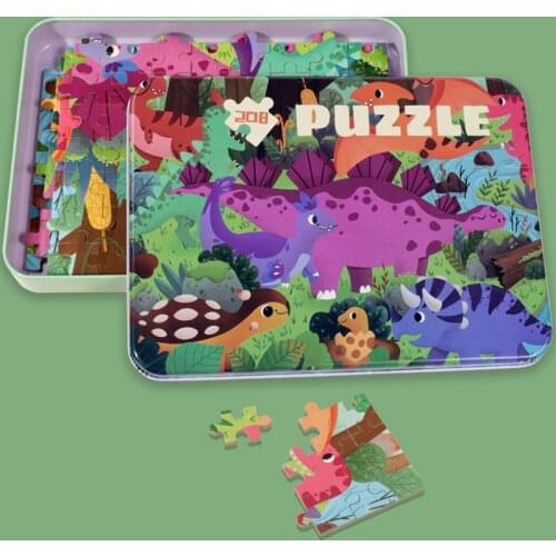 Newest 208 Pieces Wooden Puzzle Toys for Children Cartoon Animal Vehicle Wood Jigsaw Baby Educational Toy Kids Christmas Gifts