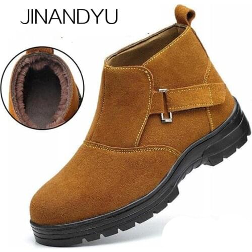 Autumn winter Steel Toe Safety Boots Work Shoes Men/women Safety Shoes Mens Footwear Thickening Thermal Safty Boots Men