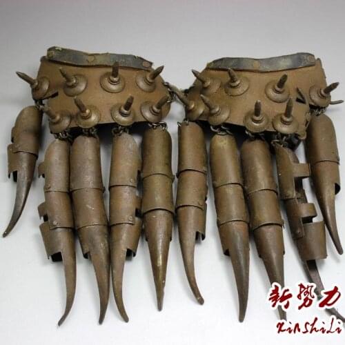 Rare Old Chinese QingDyansty copper Weapon gloves,A pair,best collection&adornment,free shipping